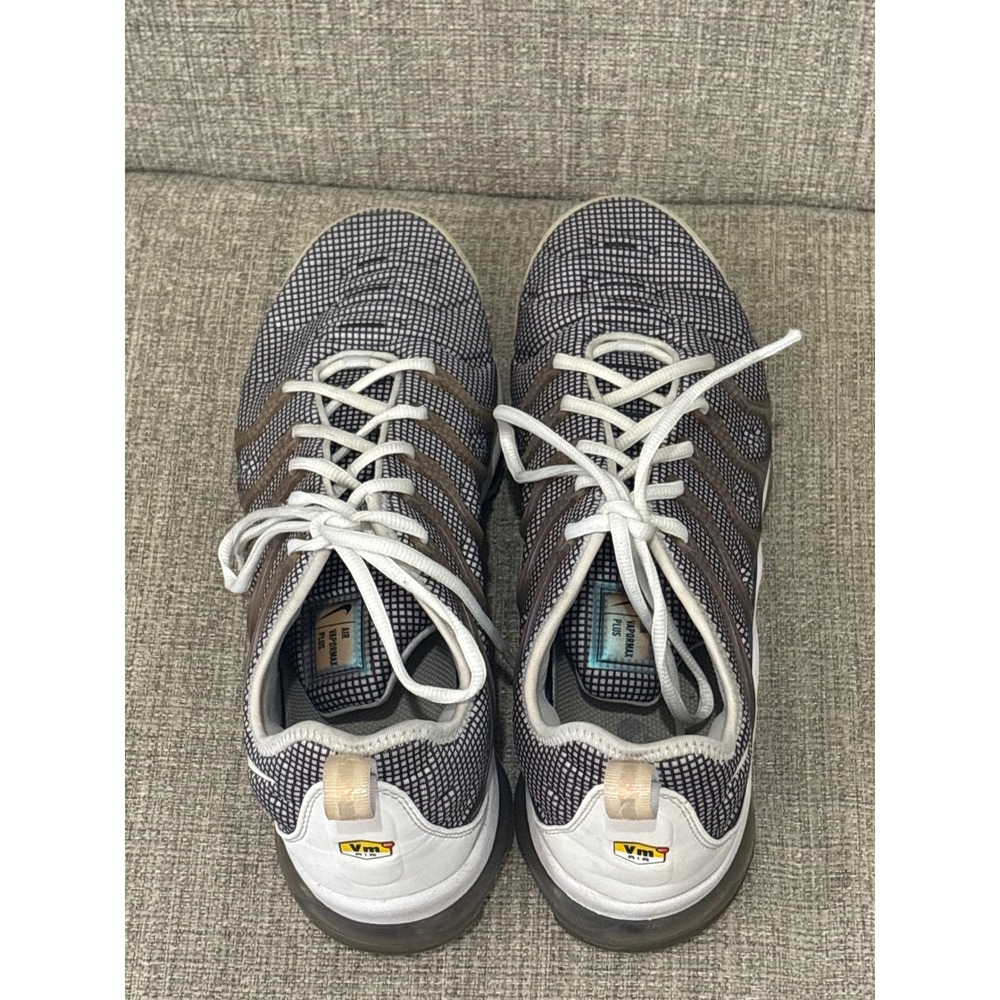 Nike Air VaporMax Plus White Black Grid Purple 924453-105 Mens 11.5 Sneakers - Picture 5 of 8